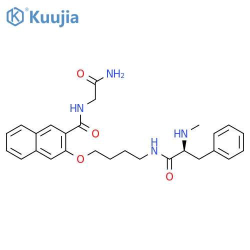 2-Naphthalenecarboxamide,N-(2-amino-2-oxoethyl)-3-[4-[[(2S)-2-(methylamino)-1-oxo-3-phenylpropyl]amino]butoxy]- structure