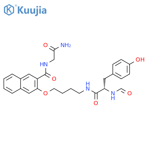 2-Naphthalenecarboxamide,N-(2-amino-2-oxoethyl)-3-[4-[[(2S)-2-(formylamino)-3-(4-hydroxyphenyl)-1-oxopropyl]amino]butoxy]- structure