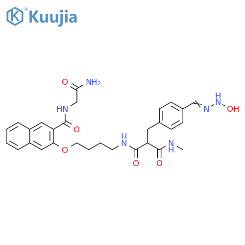 Propanediamide,N-[4-[[3-[[(2-amino-2-oxoethyl)amino]carbonyl]-2-naphthalenyl]oxy]butyl]-2-[[4-[(hydroxyamino)iminomethyl]phenyl]methyl]-N'-methyl- structure