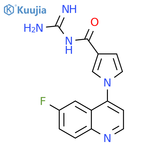 1H-Pyrrole-3-carboxamide,N-(aminoiminomethyl)-1-(6-fluoro-4-quinolinyl)- structure
