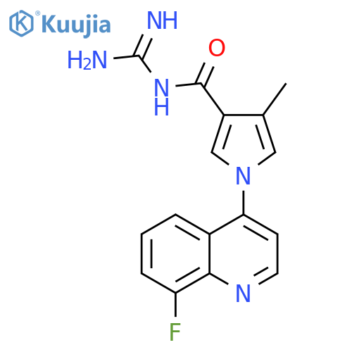 1H-Pyrrole-3-carboxamide,N-(aminoiminomethyl)-1-(8-fluoro-4-quinolinyl)-4-methyl- structure