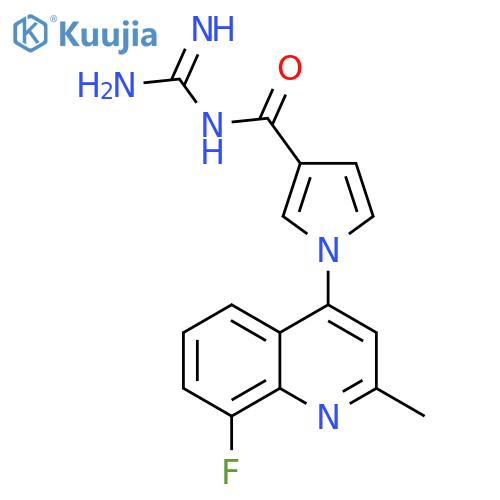 1H-Pyrrole-3-carboxamide,N-(aminoiminomethyl)-1-(8-fluoro-2-methyl-4-quinolinyl)- structure