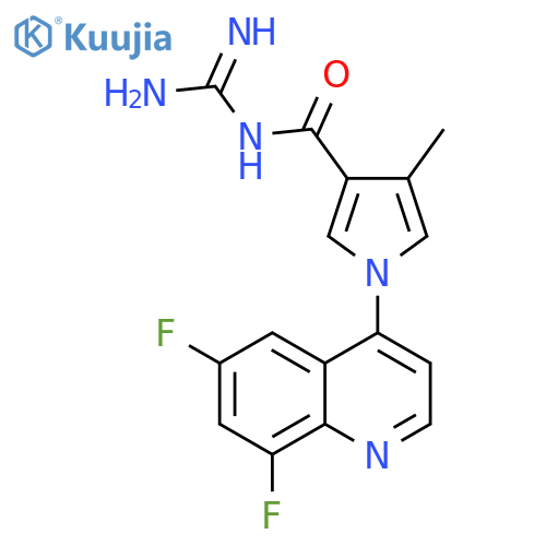 1H-Pyrrole-3-carboxamide,N-(aminoiminomethyl)-1-(6,8-difluoro-4-quinolinyl)-4-methyl- structure