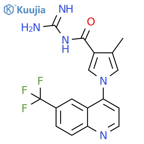 1H-Pyrrole-3-carboxamide,N-(aminoiminomethyl)-4-methyl-1-[6-(trifluoromethyl)-4-quinolinyl]- structure