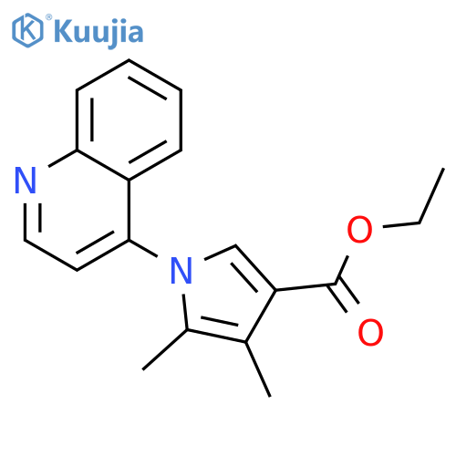 1H-Pyrrole-3-carboxylic acid, 4,5-dimethyl-1-(4-quinolinyl)-, ethyl ester structure