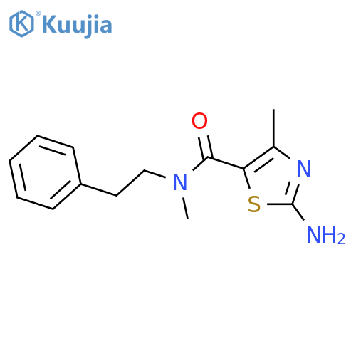 5-Thiazolecarboxamide, 2-amino-N,4-dimethyl-N-(2-phenylethyl)- structure