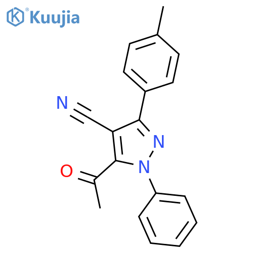 1H-Pyrazole-4-carbonitrile, 5-acetyl-3-(4-methylphenyl)-1-phenyl- structure