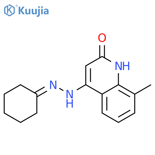 2(1H)-Quinolinone, 4-(cyclohexylidenehydrazino)-8-methyl- structure
