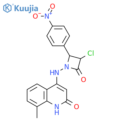 2(1H)-Quinolinone,4-[[3-chloro-2-(4-nitrophenyl)-4-oxo-1-azetidinyl]amino]-8-methyl- structure