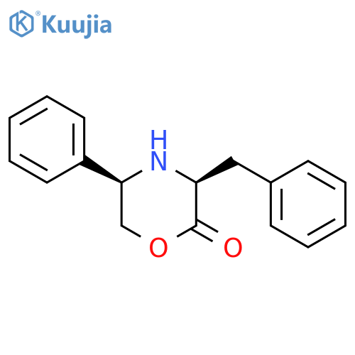 2-MORPHOLINONE, 5-PHENYL-3-(PHENYLMETHYL)-, (3S-CIS)- structure