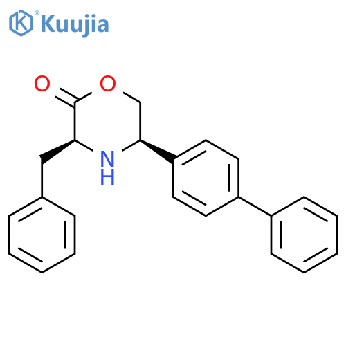 2-Morpholinone, 5-[1,1'-biphenyl]-4-yl-3-(phenylmethyl)-, (3S-cis)- structure
