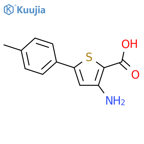 3-amino-5-(4-methylphenyl)thiophene-2-carboxylic acid structure