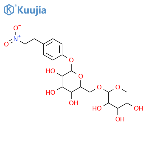 (2S,3R,4S,5S,6R)-2-[4-(2-nitroethyl)phenoxy]-6-[[(2S,3R,4S,5R)-3,4,5-trihydroxytetrahydropyran-2-yl]oxymethyl]tetrahydropyran-3,4,5-triol structure