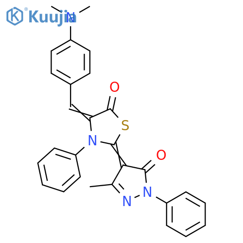 5-Thiazolidinone,2-(1,5-dihydro-3-methyl-5-oxo-1-phenyl-4H-pyrazol-4-ylidene)-4-[[4-(dimethylamino)phenyl]methylene]-3-phenyl- structure