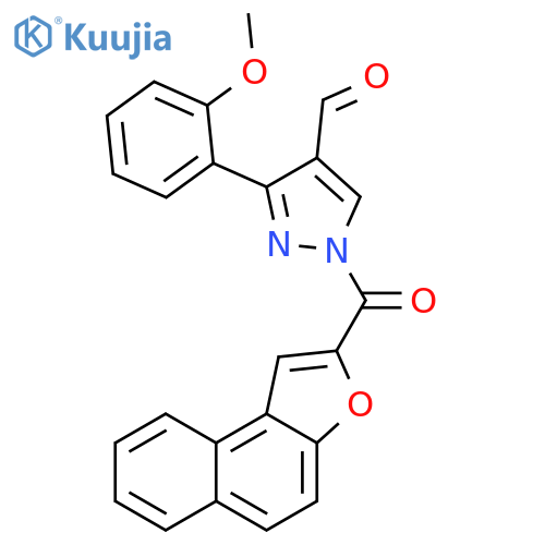 1H-Pyrazole-4-carboxaldehyde,3-(2-methoxyphenyl)-1-(naphtho[2,1-b]furan-2-ylcarbonyl)- structure