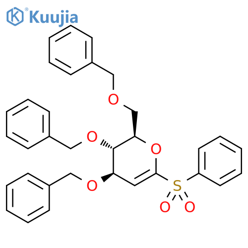 D-arabino-Hex-1-enitol,1,5-anhydro-2-deoxy-3,4,6-tris-O-(phenylmethyl)-1-C-(phenylsulfonyl)- (9CI) structure