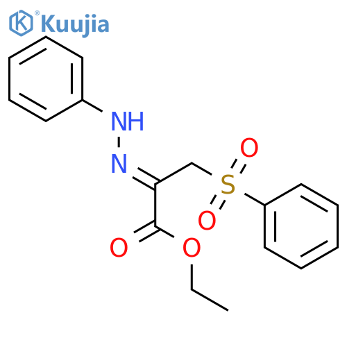 PROPANOIC ACID, 2-(PHENYLHYDRAZONO)-3-(PHENYLSULFONYL)-, ETHYL ESTER structure
