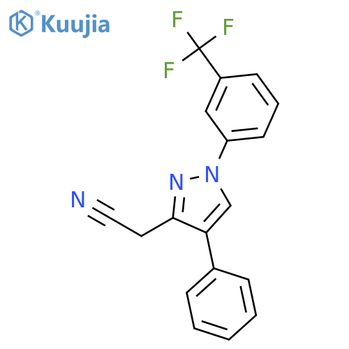 1H-Pyrazole-3-acetonitrile, 4-phenyl-1-[3-(trifluoromethyl)phenyl]- structure