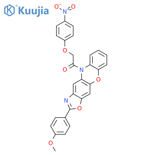 5H-OXAZOLO[4,5-B]PHENOXAZINE, 2-(4-METHOXYPHENYL)-5-[(4-NITROPHENOXY)ACETYL]- structure
