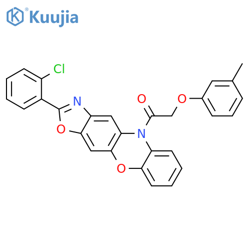 5H-OXAZOLO[4,5-B]PHENOXAZINE, 2-(2-CHLOROPHENYL)-5-[(3-METHYLPHENOXY)ACETYL]- structure