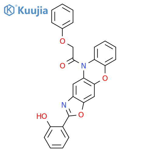 5H-OXAZOLO[4,5-B]PHENOXAZINE, 2-(2-HYDROXYPHENYL)-5-(PHENOXYACETYL)- structure