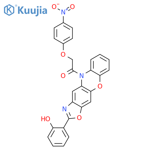 5H-OXAZOLO[4,5-B]PHENOXAZINE, 2-(2-HYDROXYPHENYL)-5-[(4-NITROPHENOXY)ACETYL]- structure