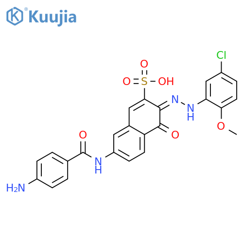 2-Naphthalenesulfonicacid,7-[(4-aminobenzoyl)amino]-3-[2-(5-chloro-2-methoxyphenyl)diazenyl]-4-hydroxy- structure