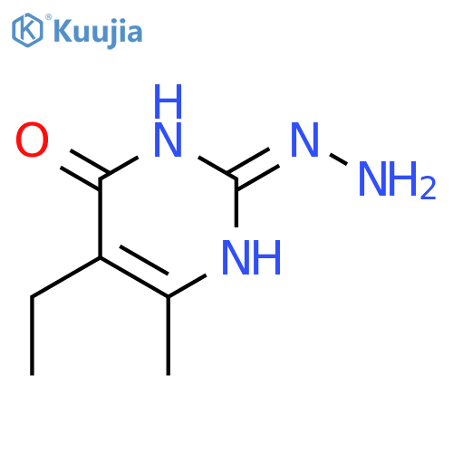 5-ethyl-2-hydrazinyl-6-methyl-3,4-dihydropyrimidin-4-one structure