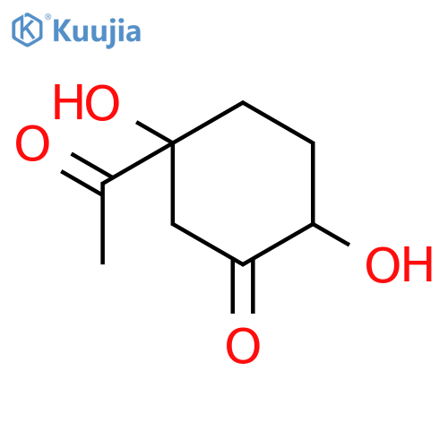 Cyclohexanone, 5-acetyl-2,5-dihydroxy- structure
