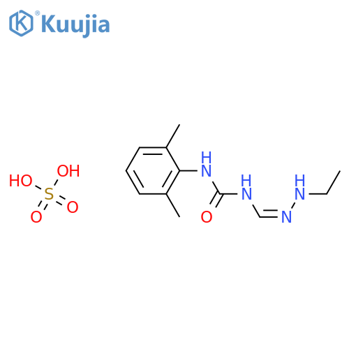 Urea, N-(2,6-dimethylphenyl)-N'-[(ethylamino)iminomethyl]-, sulfate (1:1) structure