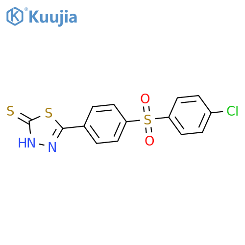 5-{4-[(4-chlorophenyl)sulfonyl]phenyl}-1,3,4-thiadiazole-2(3H)-thione structure