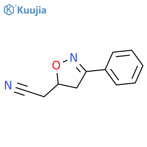 2-(3-phenyl-4,5-dihydro-1,2-oxazol-5-yl)acetonitrile structure