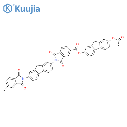 POLY[(1,3-DIHYDRO-1,3-DIOXO-2H-ISOINDOLE-5,2-DIYL)-9H-FLUORENE-2,7-DIYL(1,3-DIHYDRO-1,3-DIOXO-2H-ISOINDOLE-2,5-DIYL)CARBONYLOXY-9H-FLUORENE-2,7-DIYLOXYCARBONYL] structure