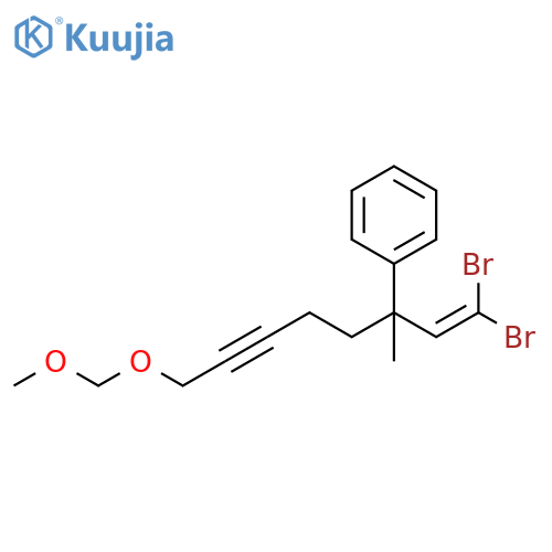 Benzene,[1-(2,2-dibromoethenyl)-6-(methoxymethoxy)-1-methyl-4-hexynyl]- structure