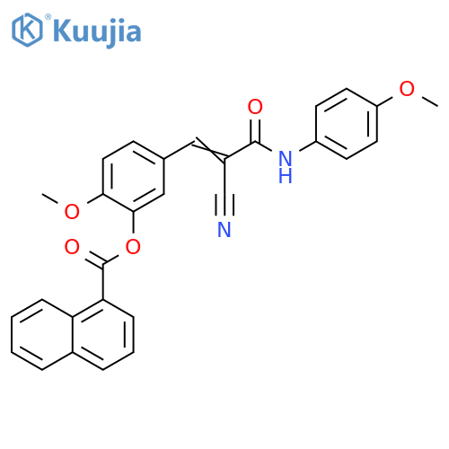 5-[2-Cyano-3-[(4-methoxyphenyl)amino]-3-oxo-1-propen-1-yl]-2-methoxyphenyl 1-naphthalenecarboxylate structure