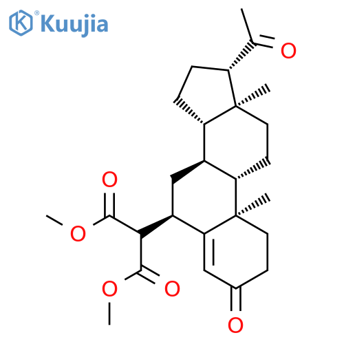 Propanedioic acid, [(6a)-3,20-dioxopregn-4-en-6-yl]-, dimethyl ester structure