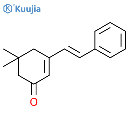 2-CYCLOHEXEN-1-ONE, 5,5-DIMETHYL-3-(2-PHENYLETHENYL)- structure