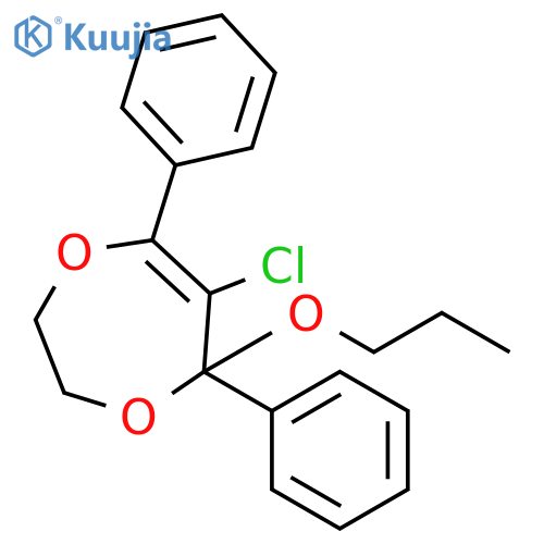 5H-1,4-Dioxepin, 6-chloro-2,3-dihydro-5,7-diphenyl-5-propoxy- structure