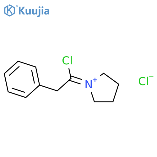 PYRROLIDINIUM, 1-(1-CHLORO-2-PHENYLETHYLIDENE)-, CHLORIDE structure