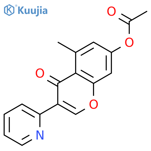 4H-1-BENZOPYRAN-4-ONE, 7-(ACETYLOXY)-5-METHYL-3-(2-PYRIDINYL)- structure