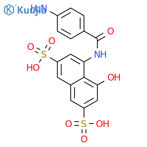 2,7-Naphthalenedisulfonicacid, 4-[(4-aminobenzoyl)amino]-5-hydroxy- structure