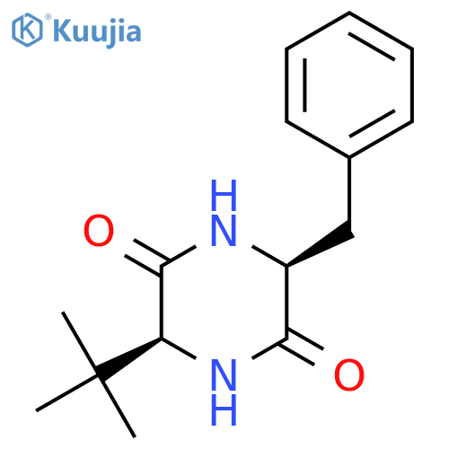 2,5-Piperazinedione, 3-(1,1-dimethylethyl)-6-(phenylmethyl)-, (3S-cis)- structure