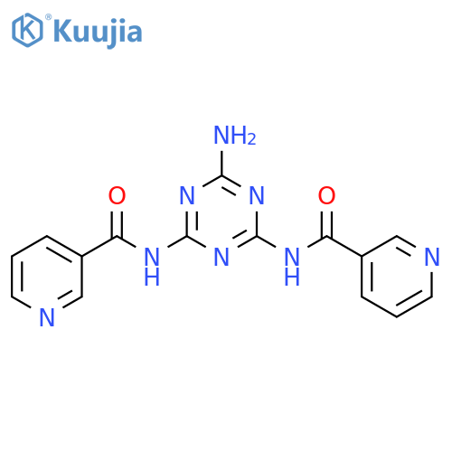 3-Pyridinecarboxamide, N,N'-(6-amino-1,3,5-triazine-2,4-diyl)bis- structure