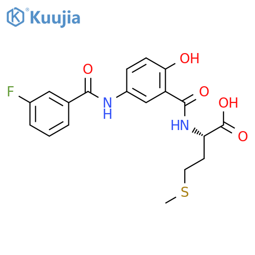 Methionine, N-[5-[(3-fluorobenzoyl)amino]-2-hydroxybenzoyl]- structure
