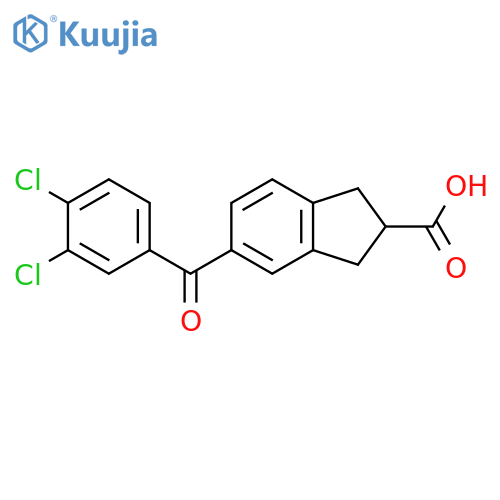 1H-Indene-2-carboxylic acid, 5-(3,4-dichlorobenzoyl)-2,3-dihydro- structure