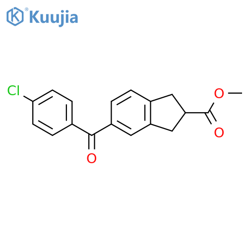 1H-Indene-2-carboxylic acid, 5-(4-chlorobenzoyl)-2,3-dihydro-, methylester structure