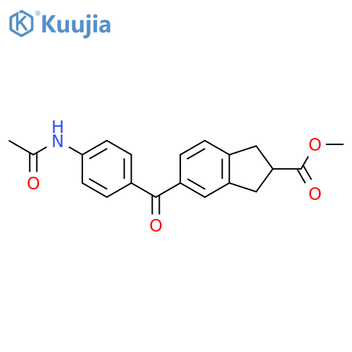 1H-Indene-2-carboxylic acid, 5-[4-(acetylamino)benzoyl]-2,3-dihydro-,methyl ester structure