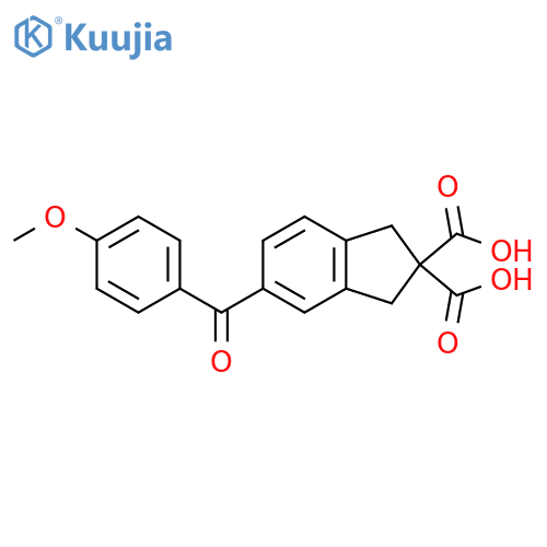 2H-Indene-2,2-dicarboxylic acid, 1,3-dihydro-5-(4-methoxybenzoyl)- structure