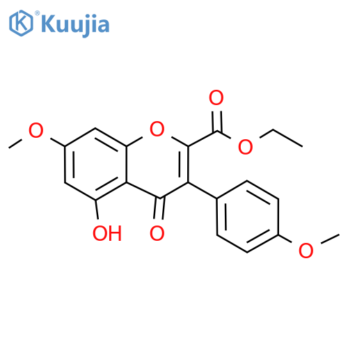 Ethyl 5-hydroxy-7-methoxy-3-(4-methoxyphenyl)-4-oxo-4H-1-benzopyran-2-carboxylate structure