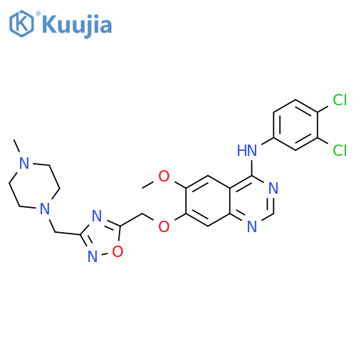 4-Quinazolinamine,N-(3,4-dichlorophenyl)-6-methoxy-7-[[3-[(4-methyl-1-piperazinyl)methyl]-1,2,4-oxadiazol-5-yl]methoxy]- structure